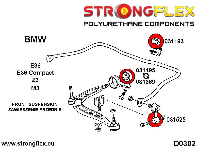 036047A: KIT DE SILENTBLOCKS SUSPENSION E36