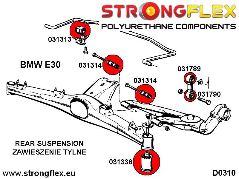 036103A: KIT DE SILENTBLOCKS DE SUSPENSION COMPLETA E30 SPORT