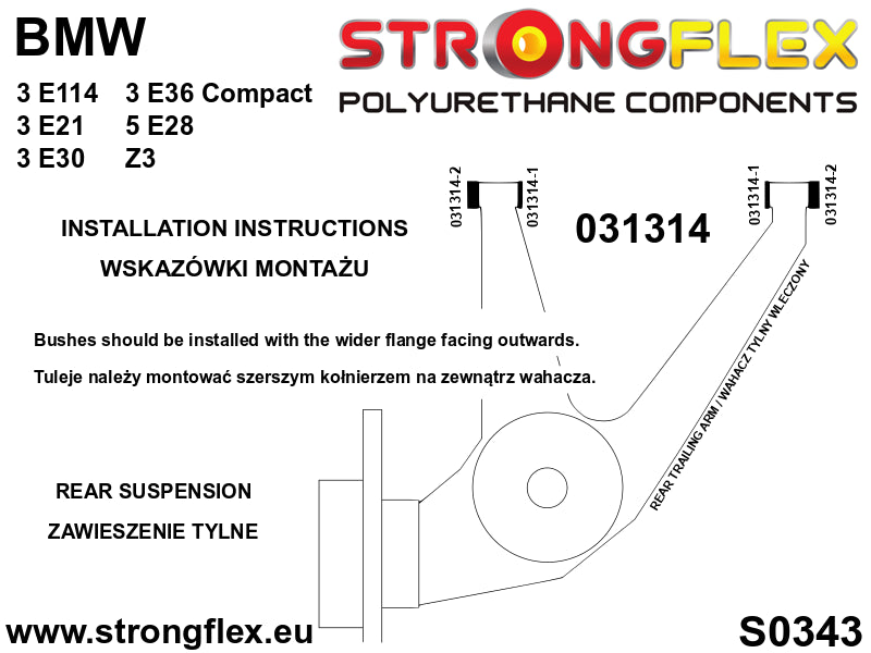 036098A: KIT DE SILENTBLOCKS DE SUSPENSION COMPLETA E21